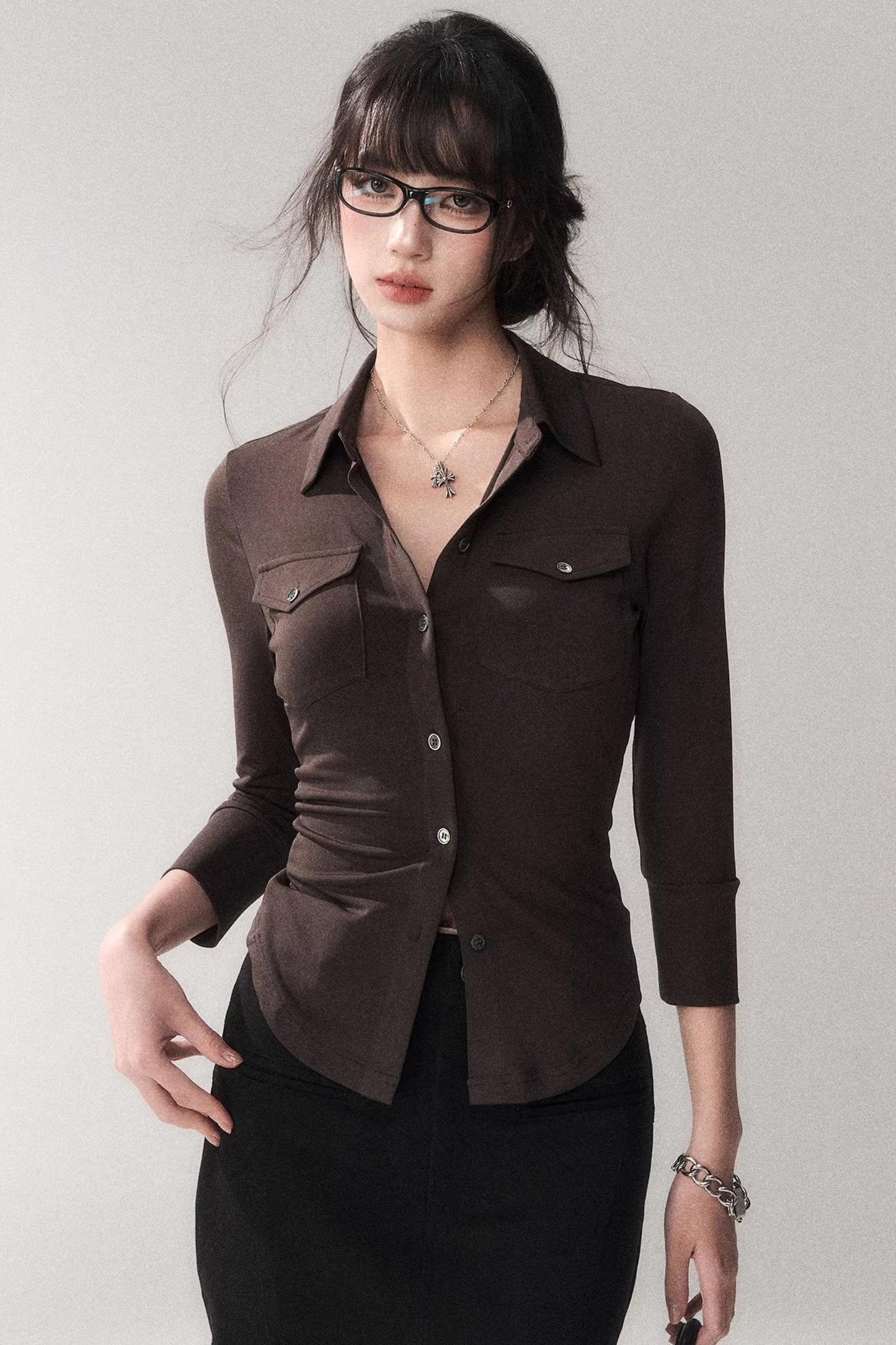 High Waist Cinched Blouse