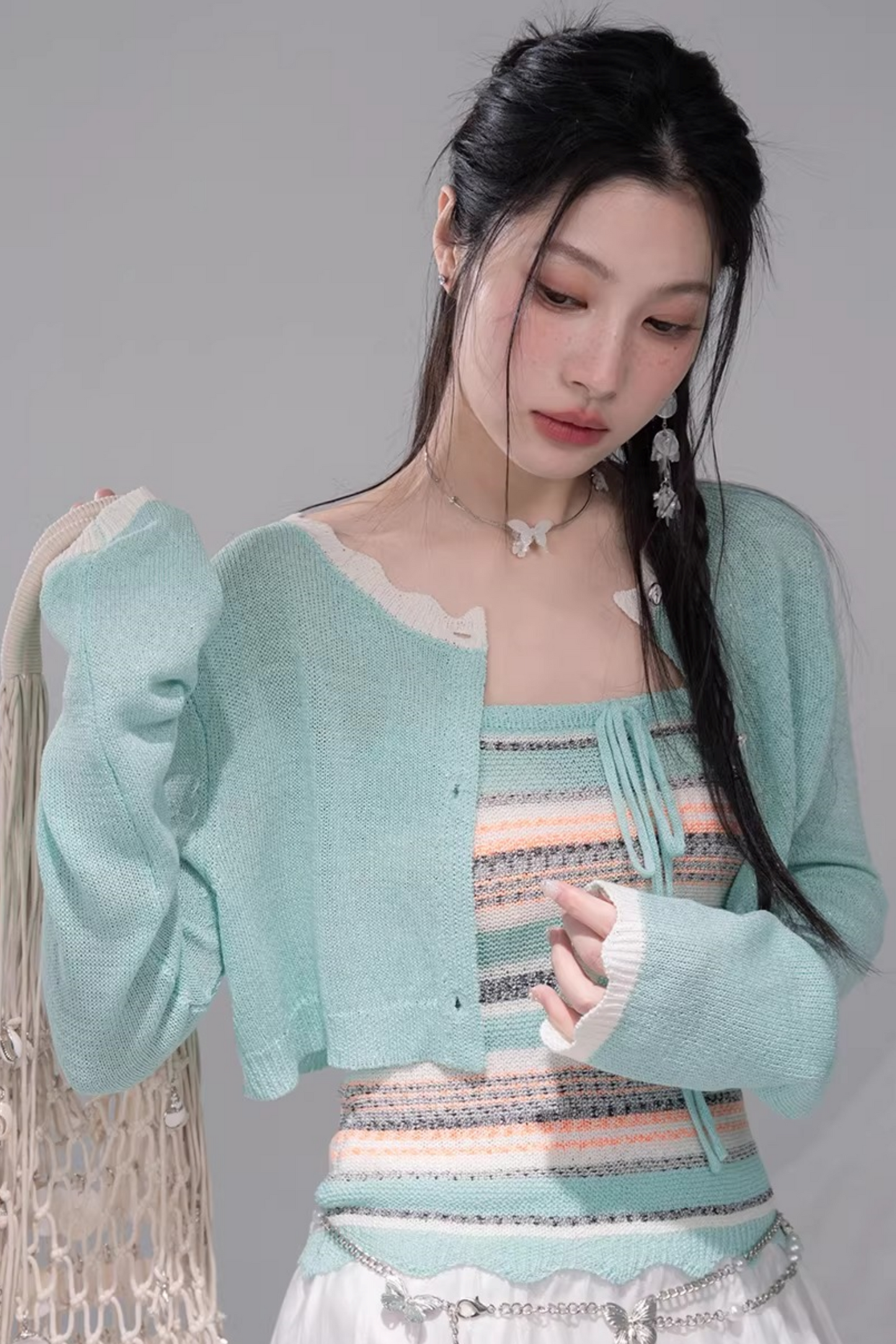 Coconut Breeze Cardigan + Tube Top
