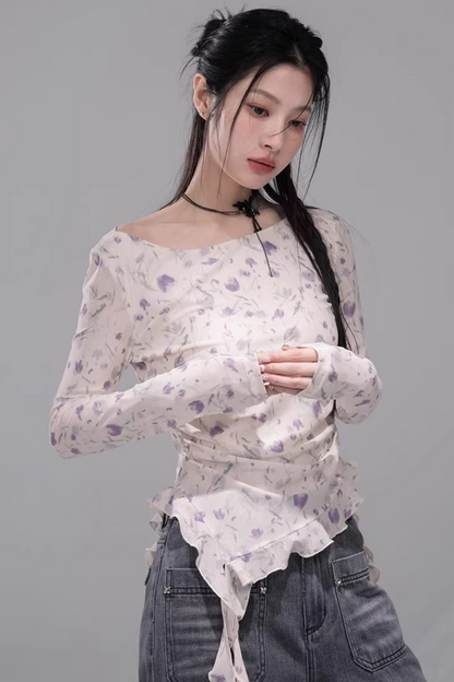 Sheer Asymmetrical Top