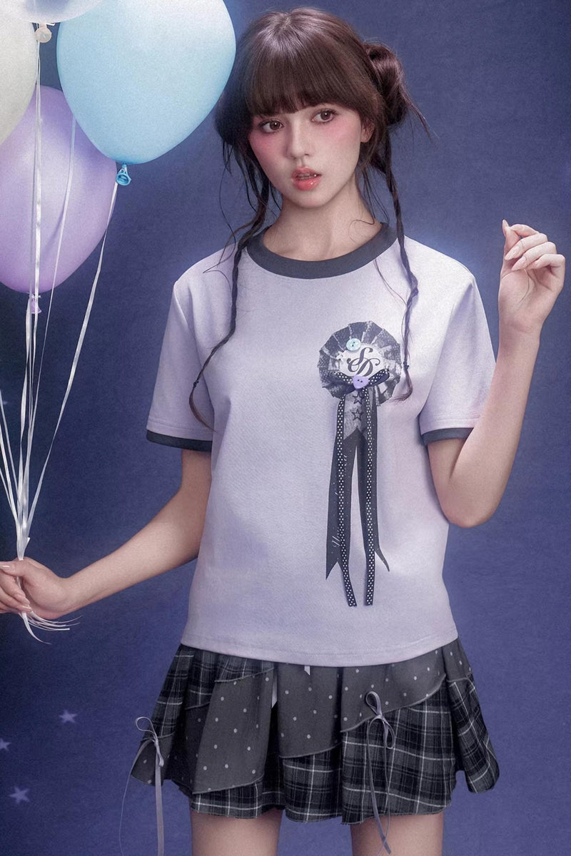 Purple Ribbon Blouse