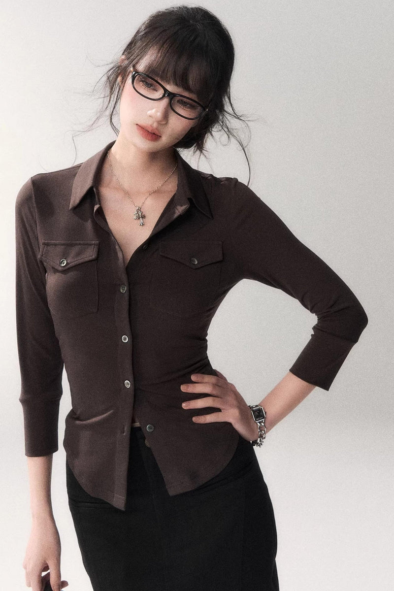 High Waist Cinched Blouse