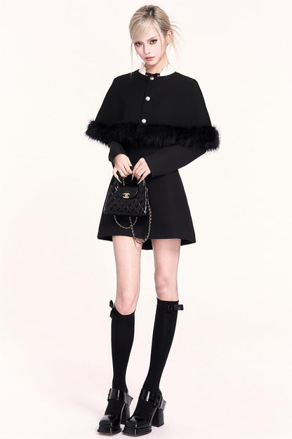 Mode Dress + Fur Cape