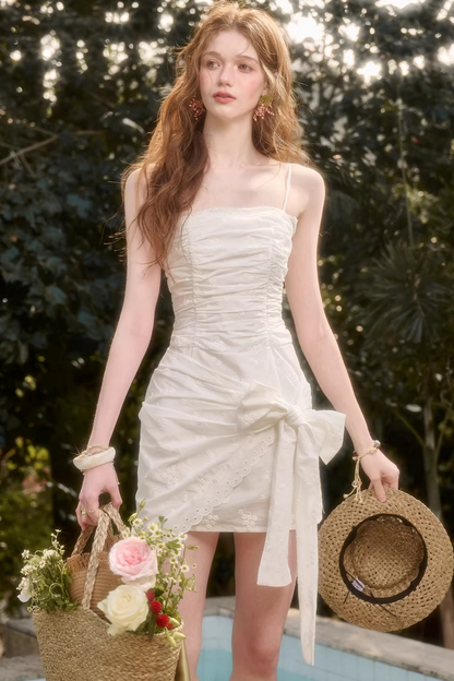 French Ribbon Fitted Camisole Dress