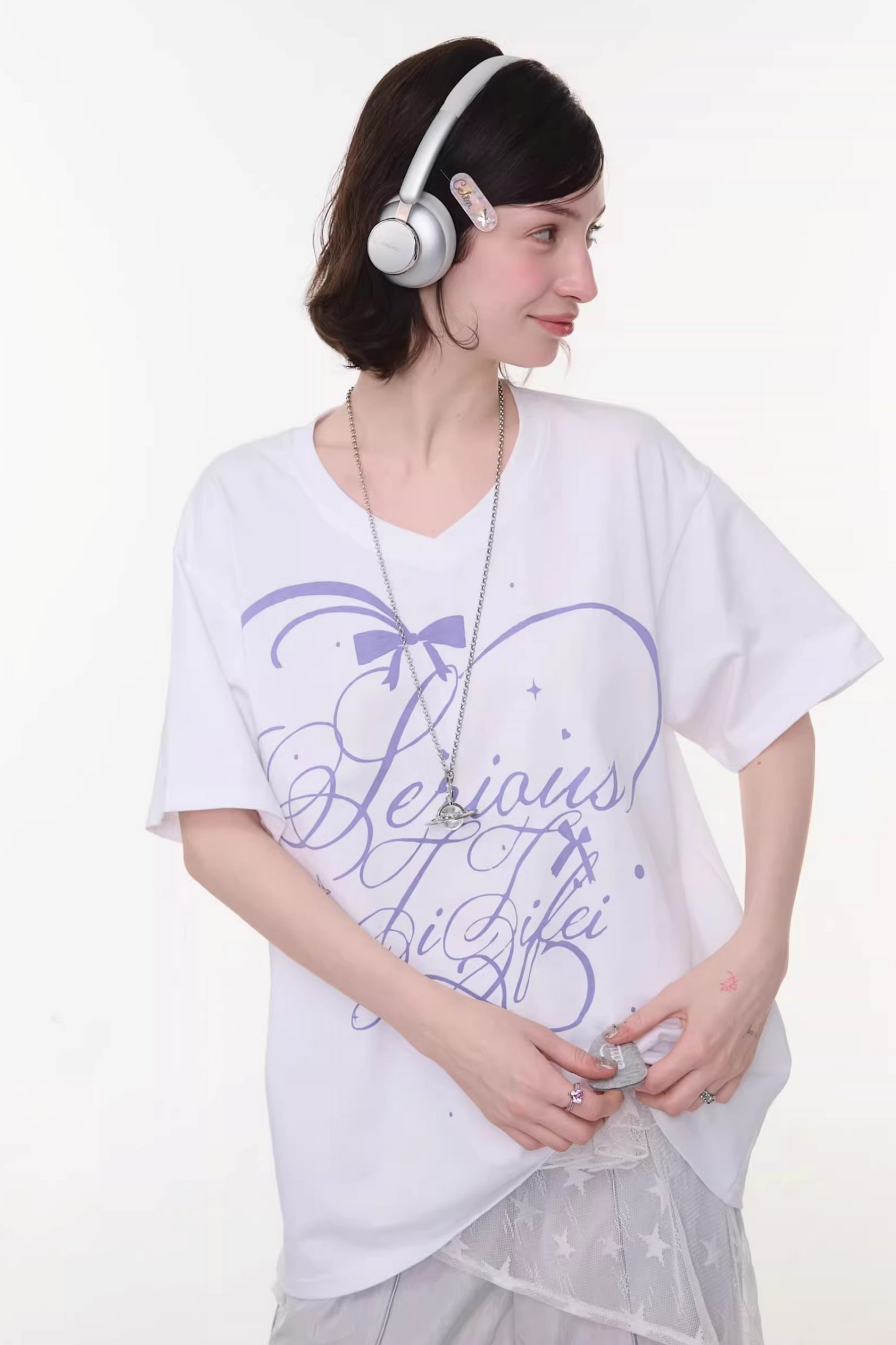 Star Falling V-neck Top