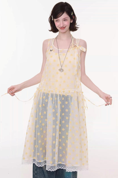Sweet Polka Dot Mesh Dress