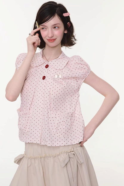Sweet Starry Doll Collar Blouse