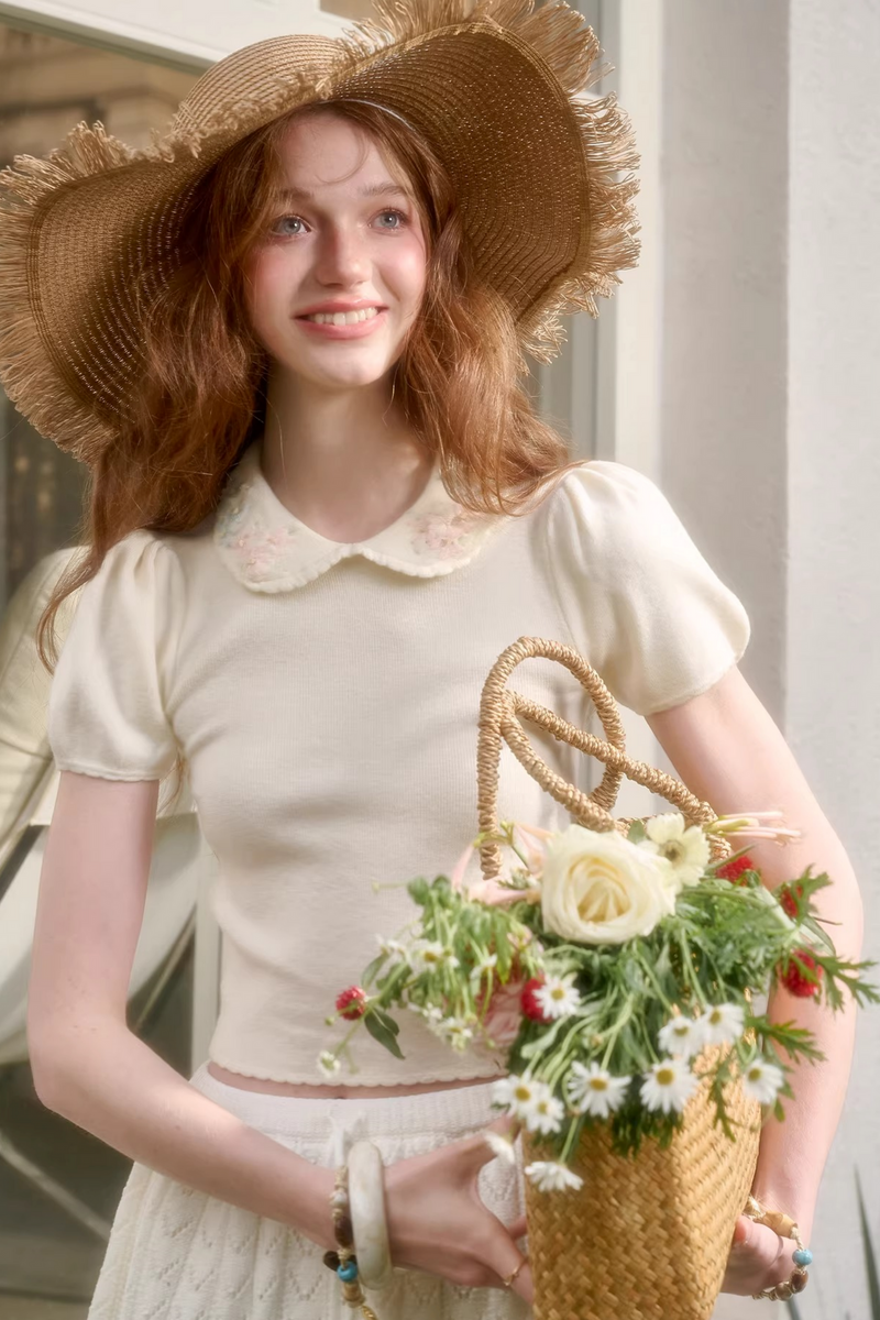 Frozen Flowers Fitted Top