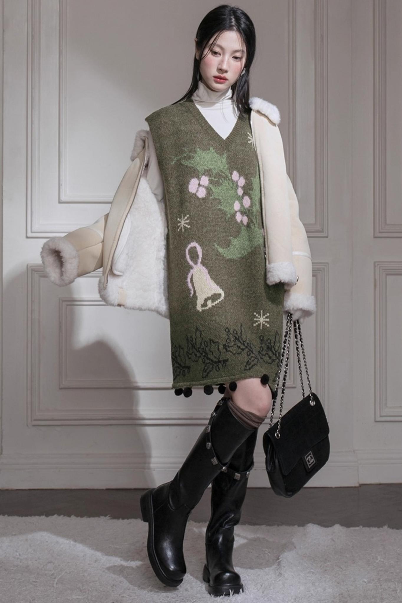 Dark Green Knit Vest