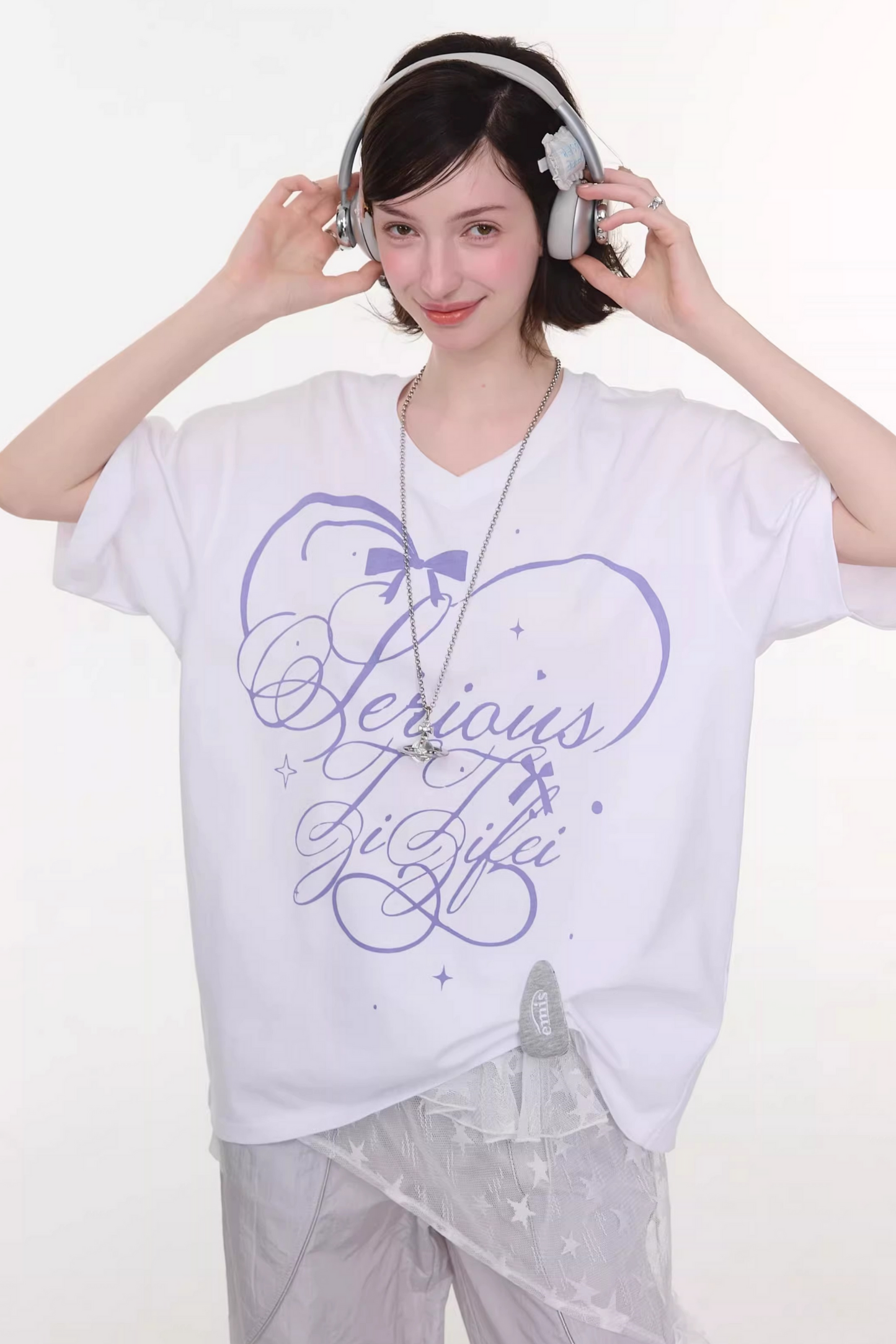Star Falling V-neck Top