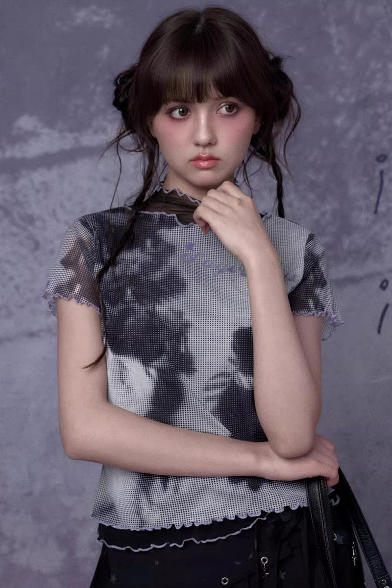 Retro Double Layer Mesh Top