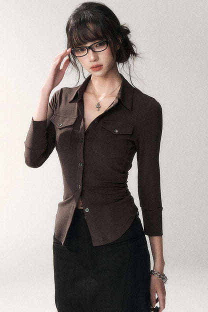 High Waist Cinched Blouse