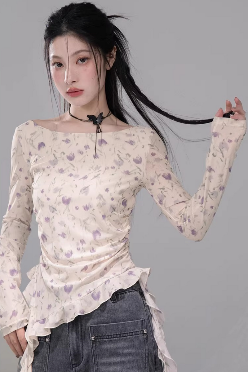 Sheer Asymmetrical Top