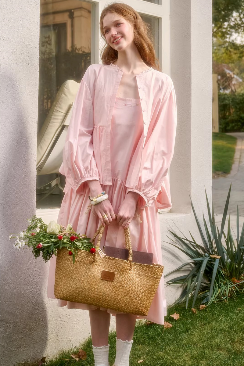 Baby Pink Sweet Dress + Shirt