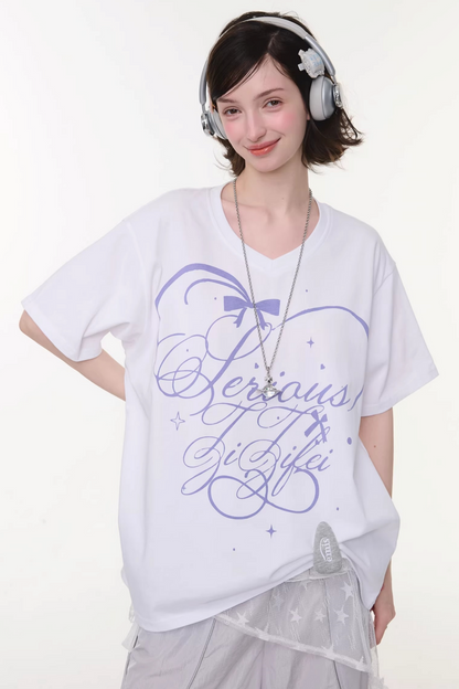 Star Falling V-neck Top