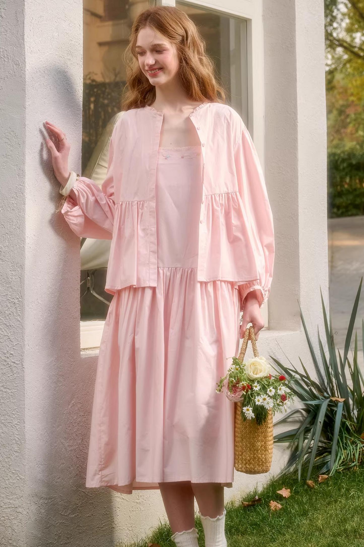 Baby Pink Sweet Dress + Shirt