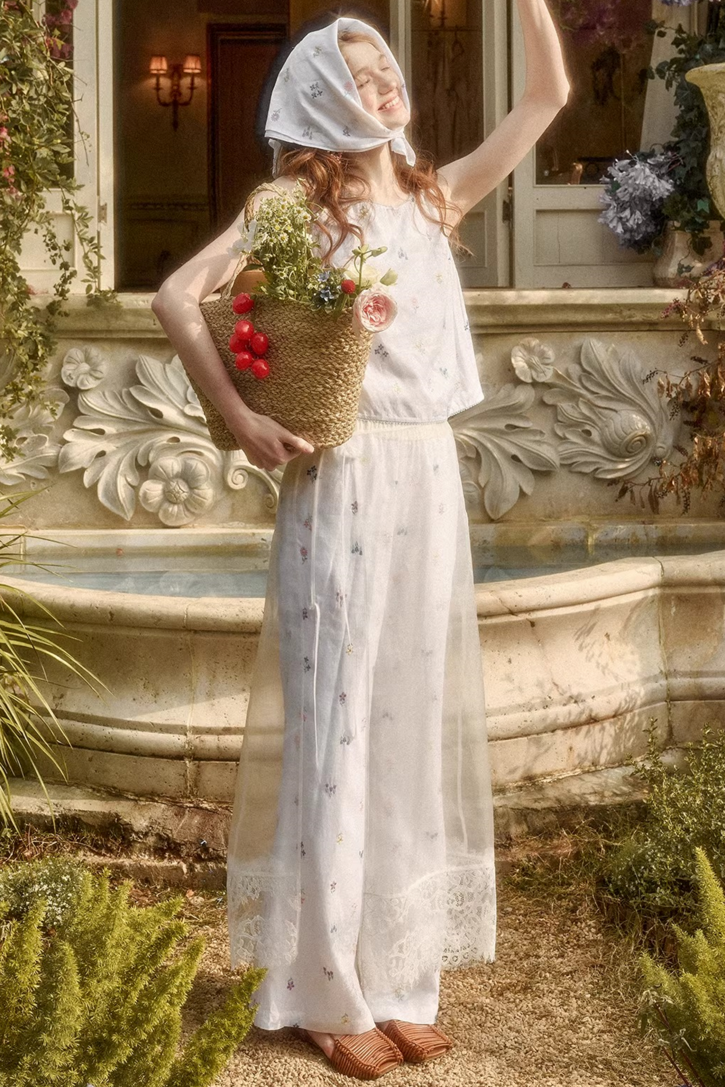 Retro Dress + Top + Pants + Curtain + Scarf