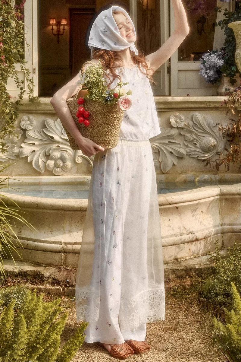 Retro Dress + Top + Pants + Curtain + Scarf