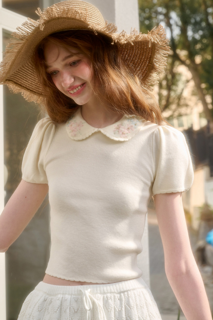 Frozen Flowers Fitted Top