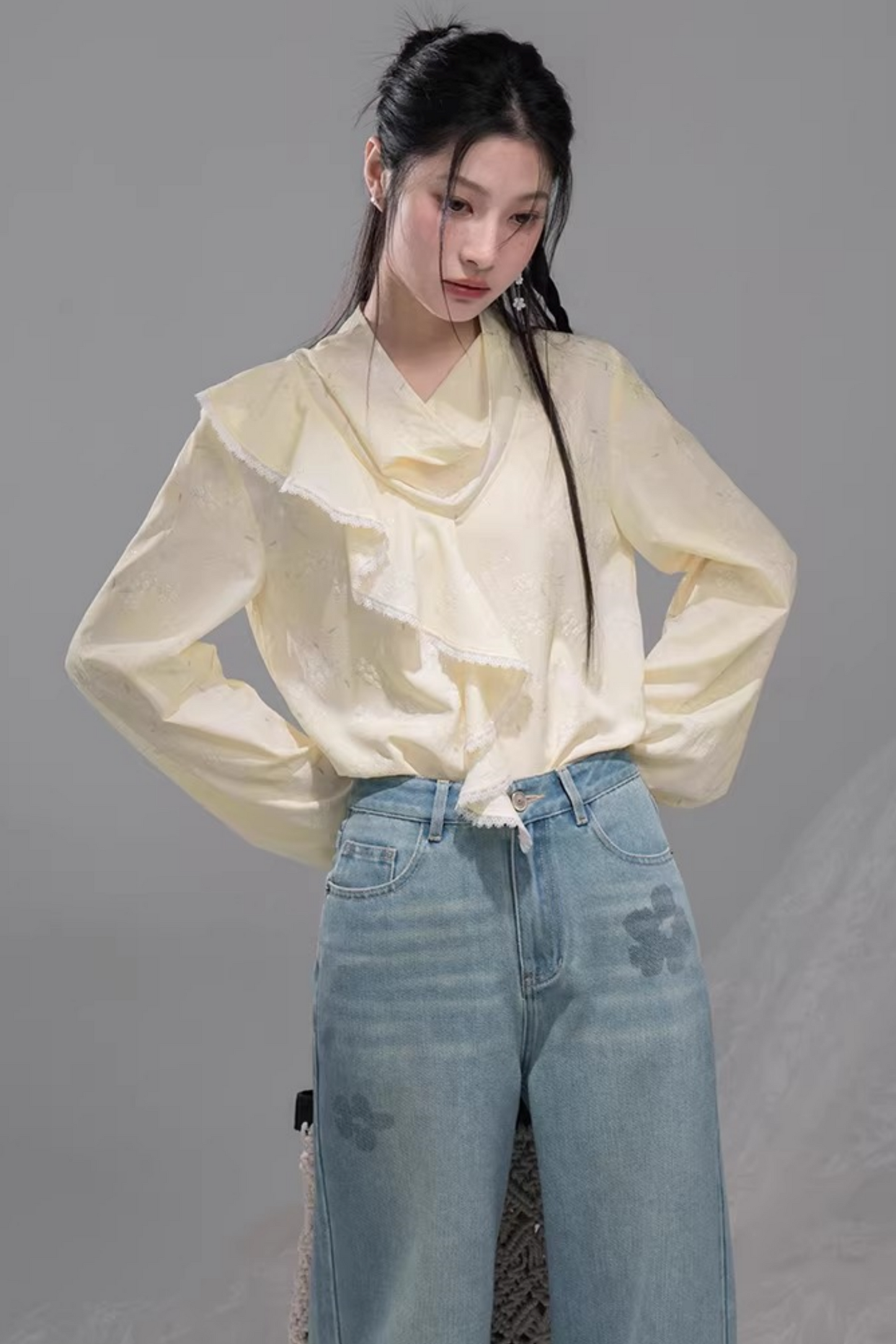 Lemon Yellow Ruffle Blouse