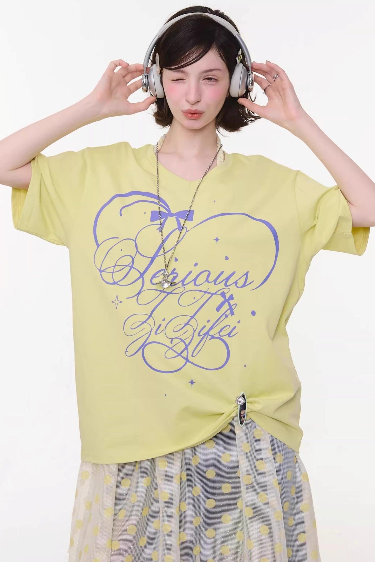 Star Falling V-neck Top