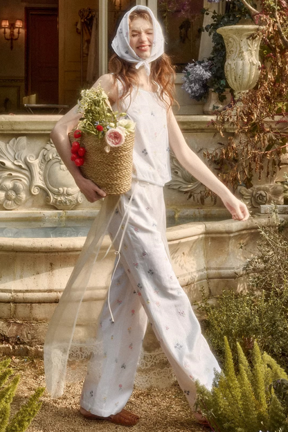 Retro Dress + Top + Pants + Curtain + Scarf