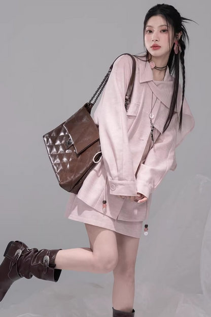 Powder Color Jacket + Skirt