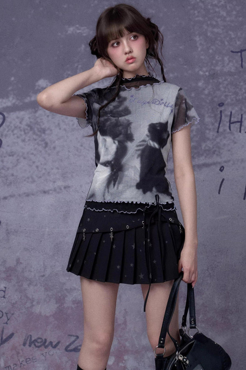 Retro Double Layer Mesh Top