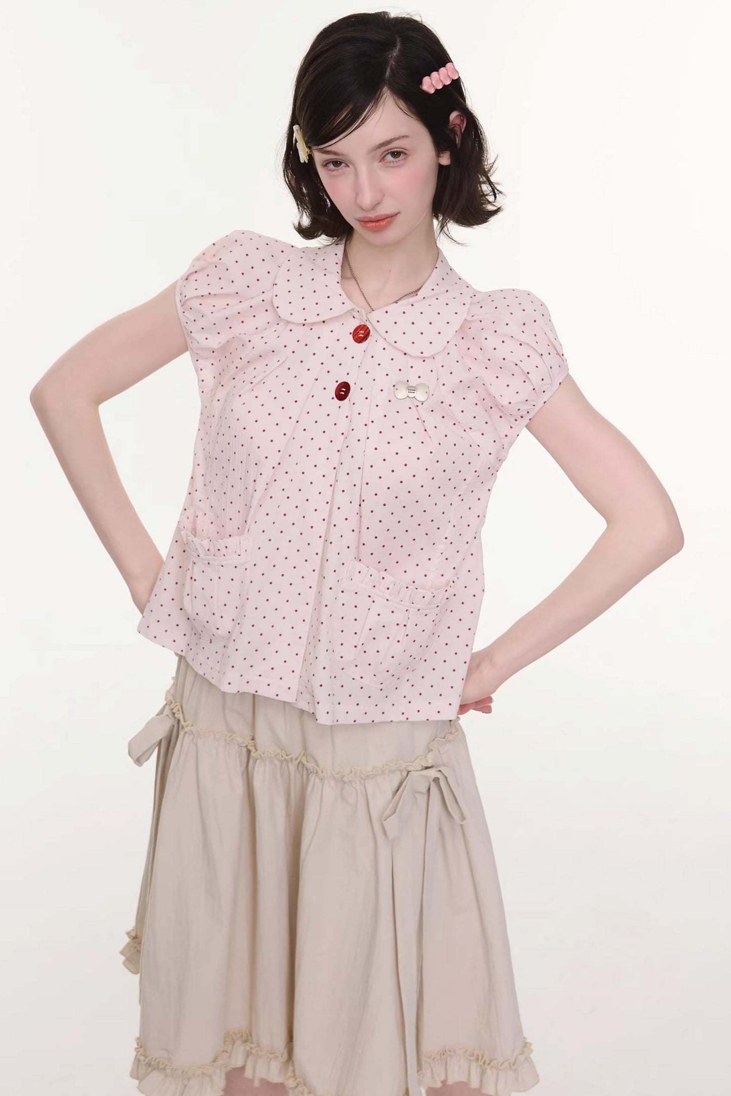 Sweet Starry Doll Collar Blouse