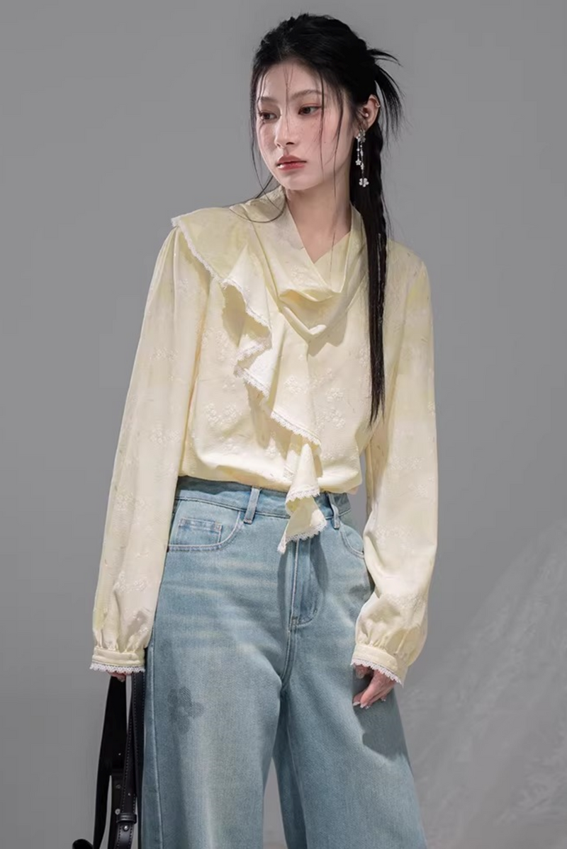 Lemon Yellow Ruffle Blouse