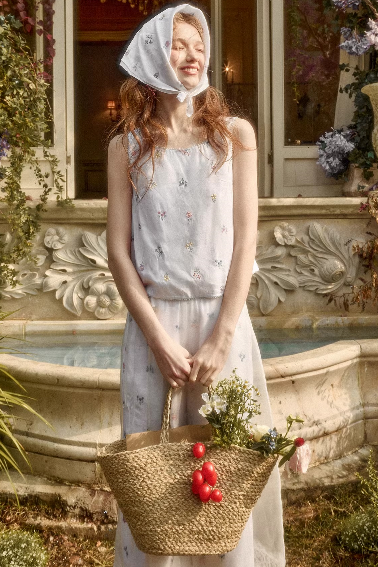 Retro Dress + Top + Pants + Curtain + Scarf