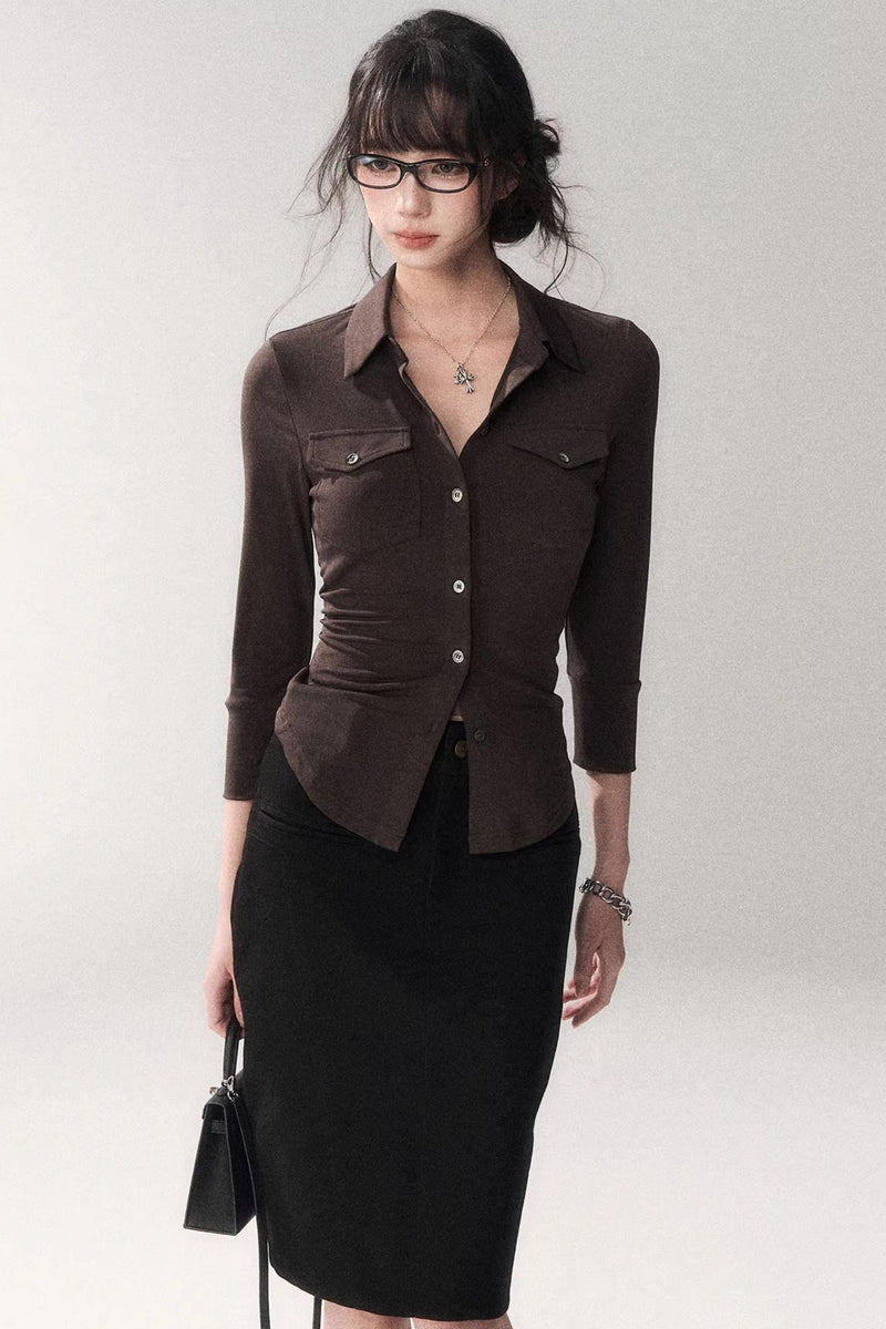 High Waist Cinched Blouse