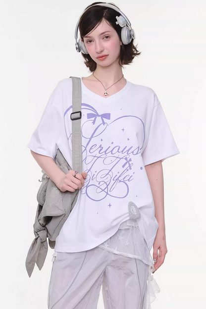 Star Falling V-neck Top