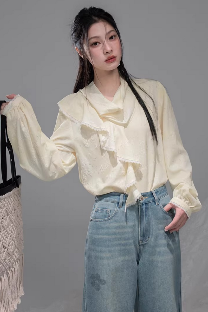 Lemon Yellow Ruffle Blouse