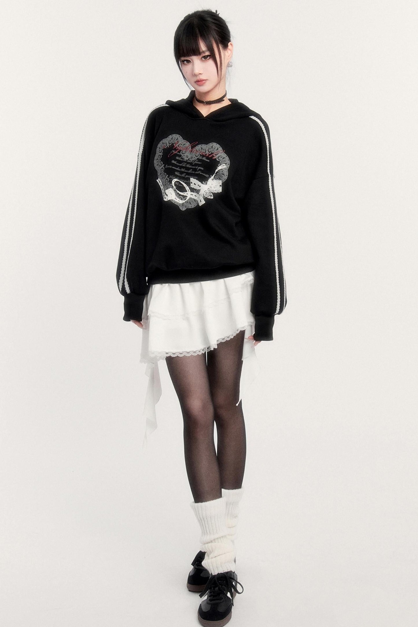 Sporty Hooded Top + Skirt