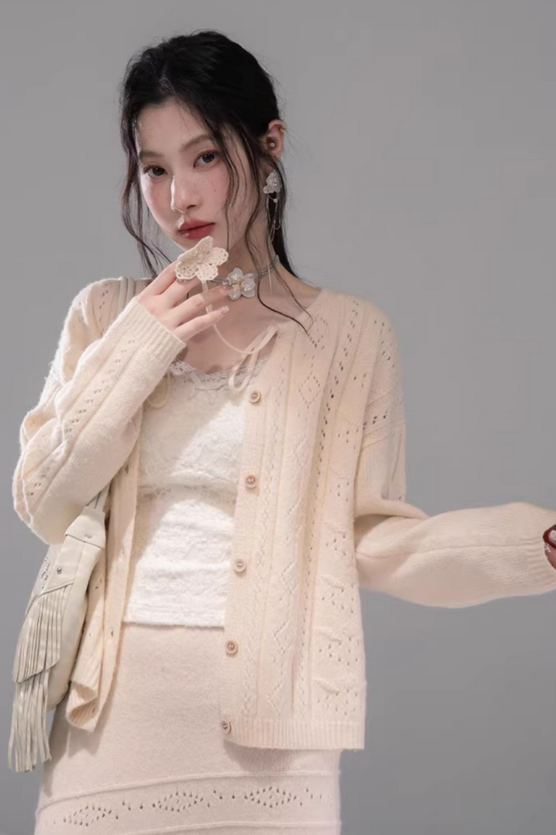 Crochet Cardigan + Skirt