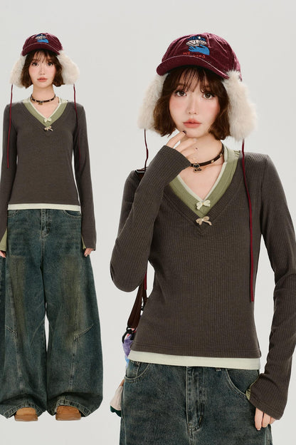 Retro Long Sleeve Top