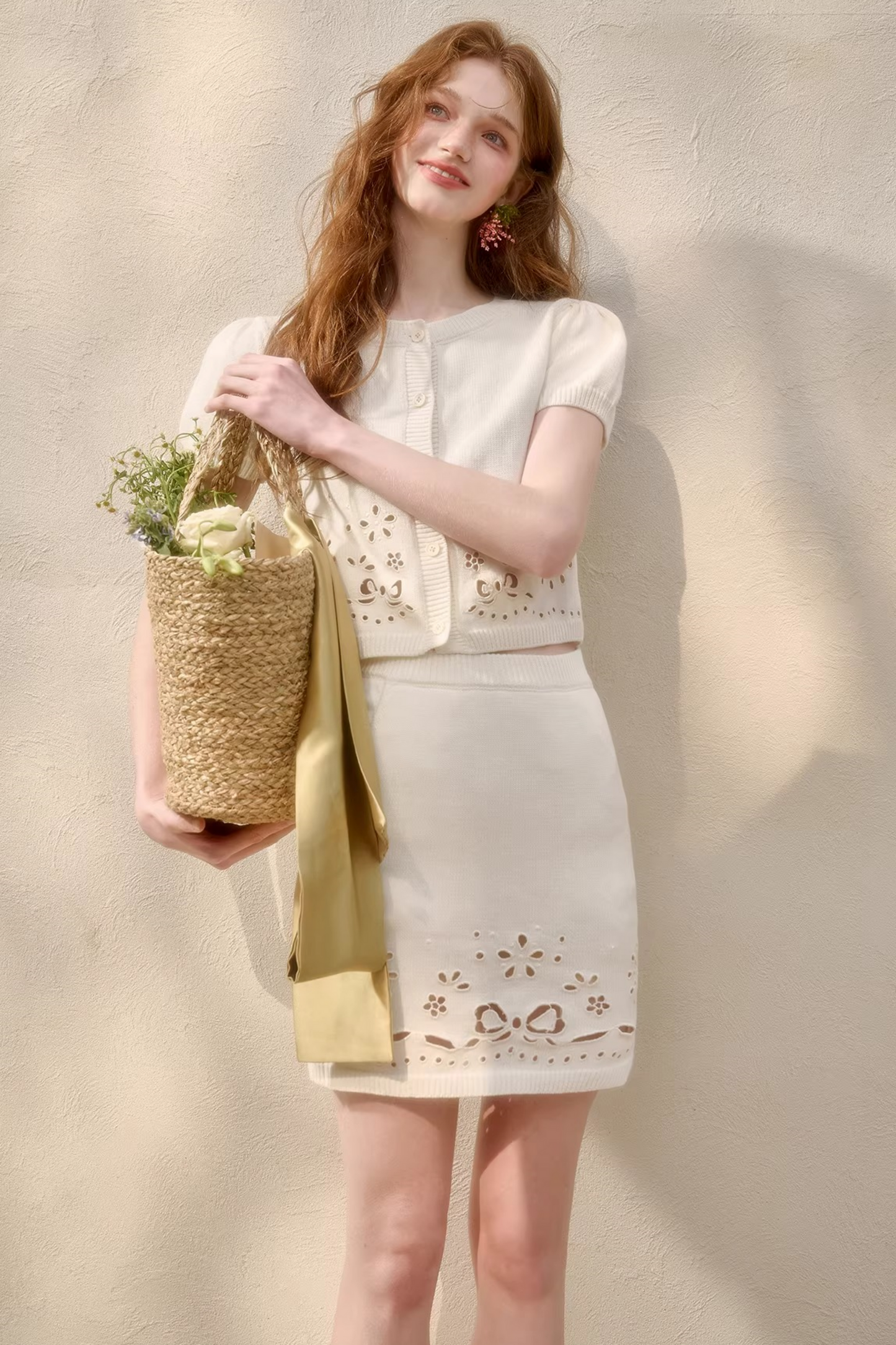 Puff Sleeve French Top + Skirt