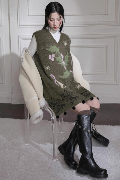 Dark Green Knit Vest