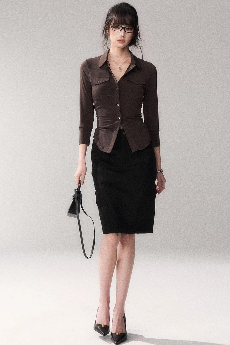 High Waist Cinched Blouse