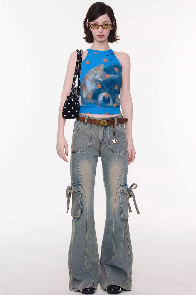 Y2k Star Cat Sleeveless Top