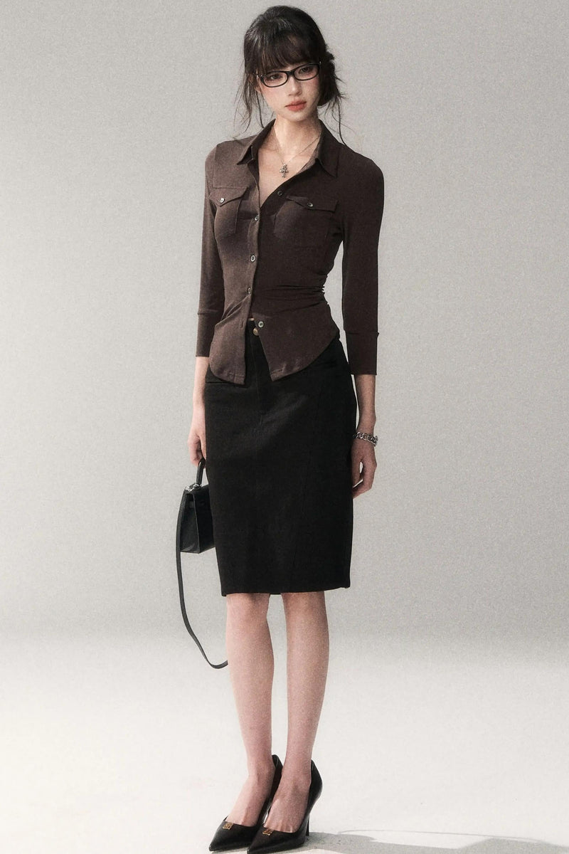 High Waist Cinched Blouse