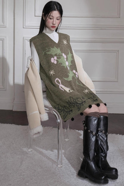 Dark Green Knit Vest