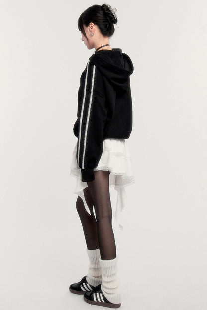 Sporty Hooded Top + Skirt