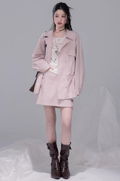 Powder Color Jacket + Skirt