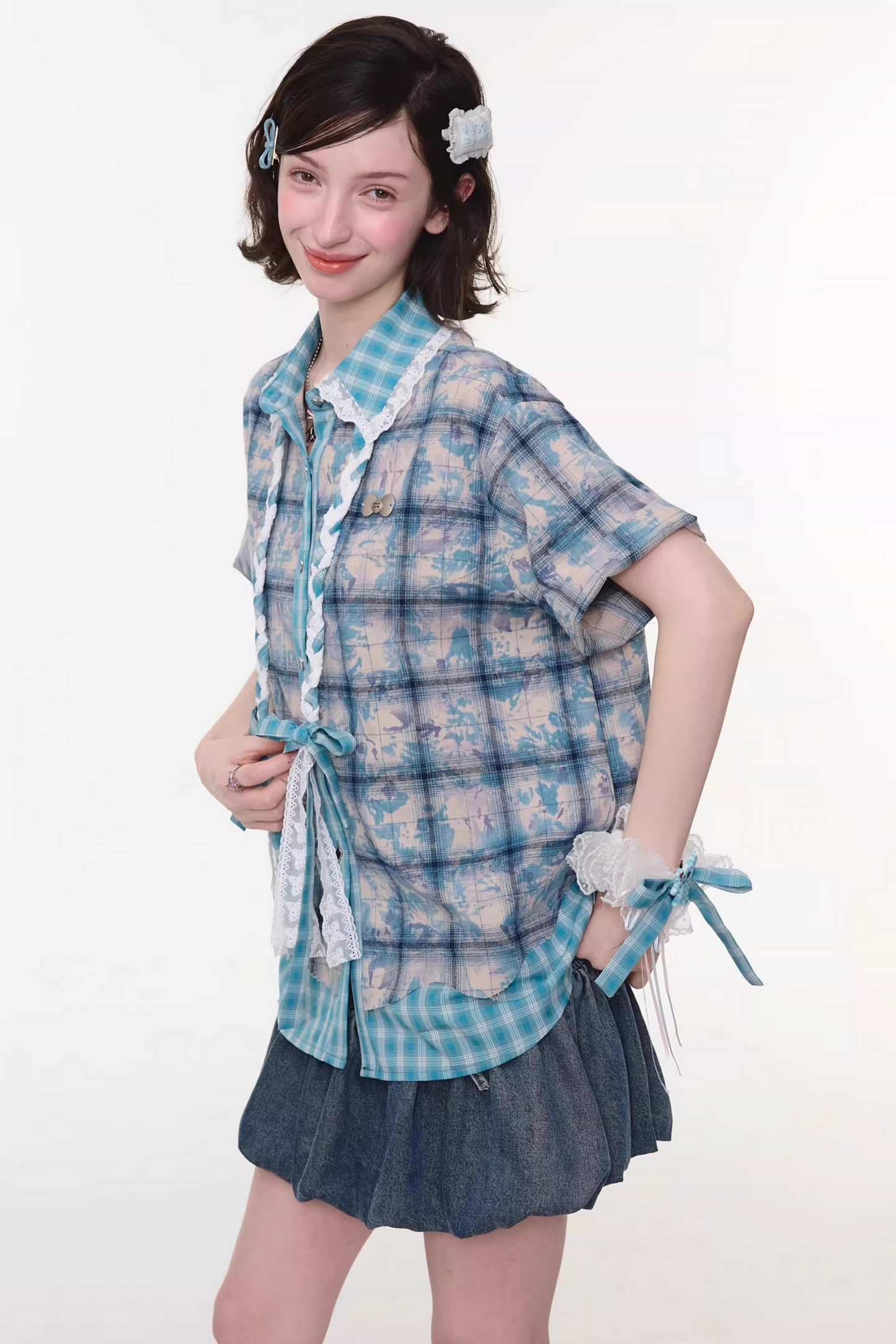 Y2k Plaid Oversized Shirt