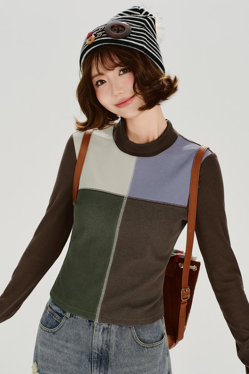 Retro Patchwork Mode Top