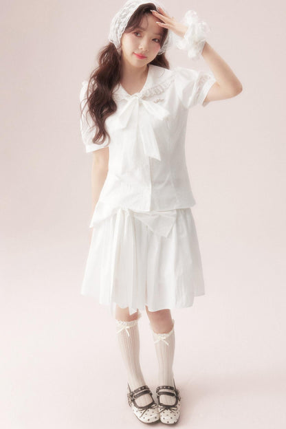 Sea Salt Bow Tie Shirt + Skirt