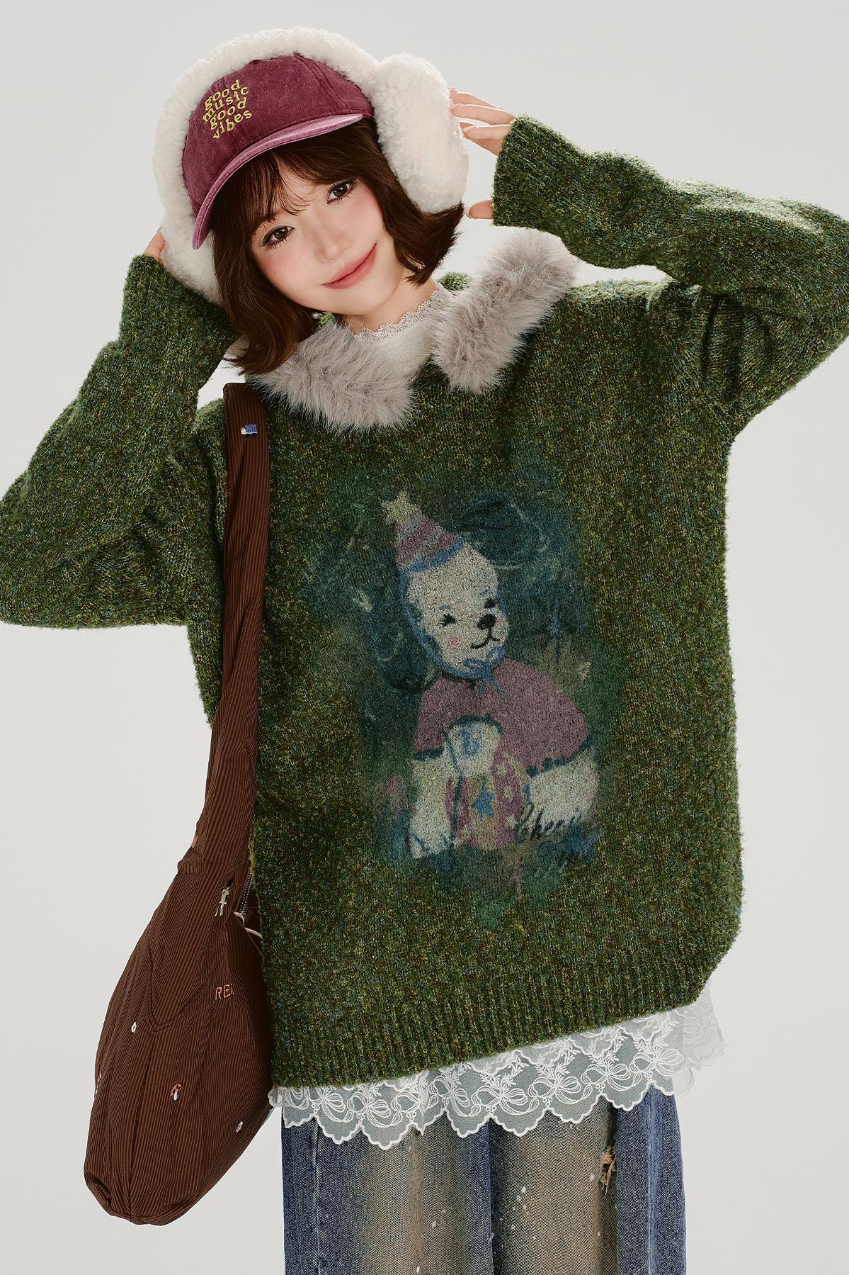Retro Faux Fur Loose Top