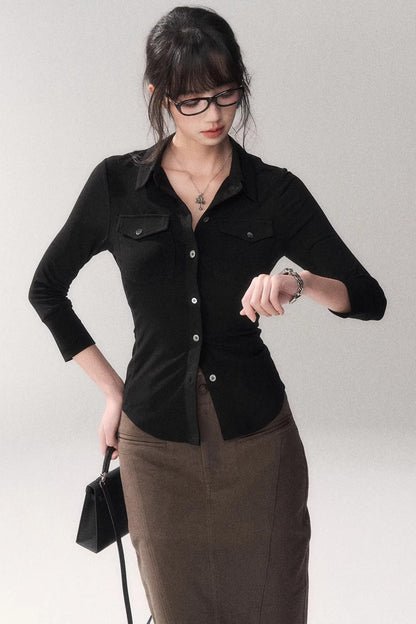 High Waist Cinched Blouse