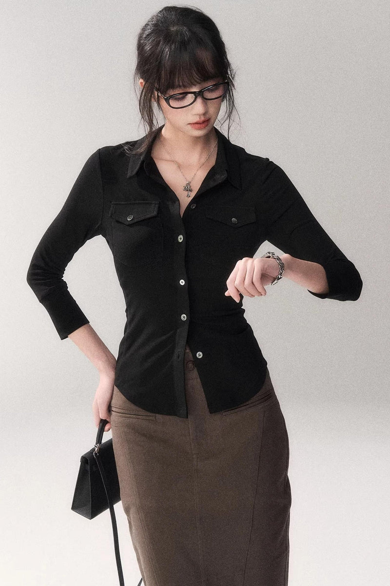 High Waist Cinched Blouse